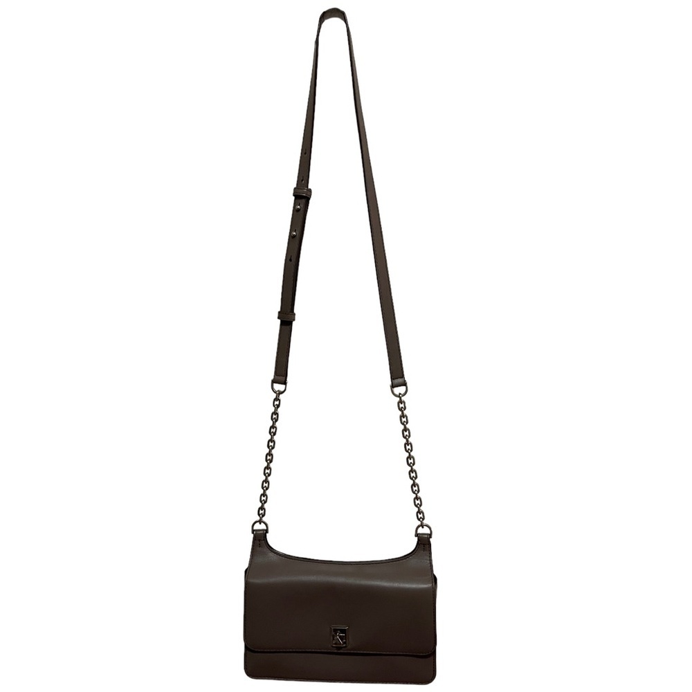 Michael Kors - nice leather Taupe / silver - crossbody handbag - like new - Picture 2 of 10